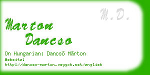 marton dancso business card