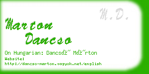 marton dancso business card